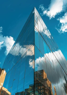 pngtree-a-modern-glass-building-reflecting-clouds-and-nearby-structures-under-bright-image_17465200